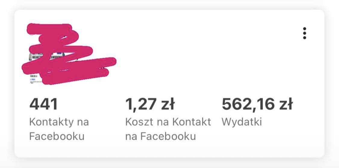 Wynik kampanii: 441 kontaktów po 1,27 zł